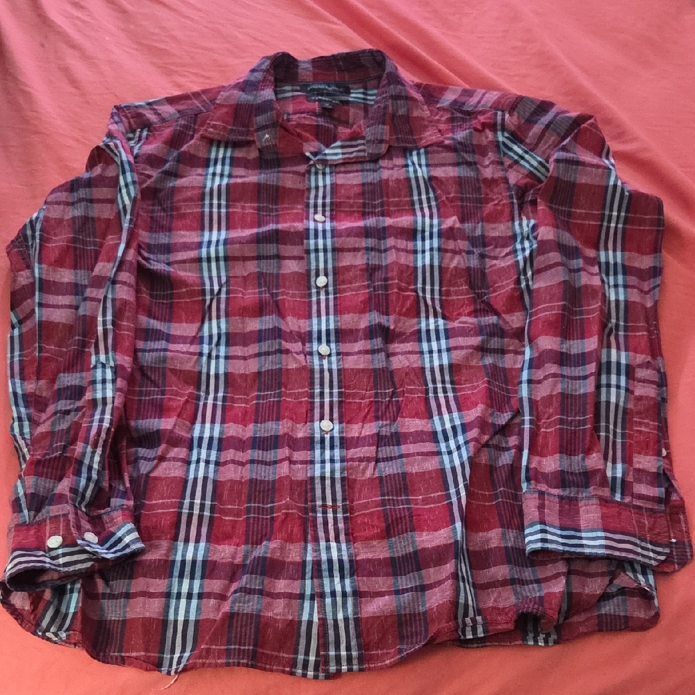 Banana Republic Red and Blue Plaid Shirt